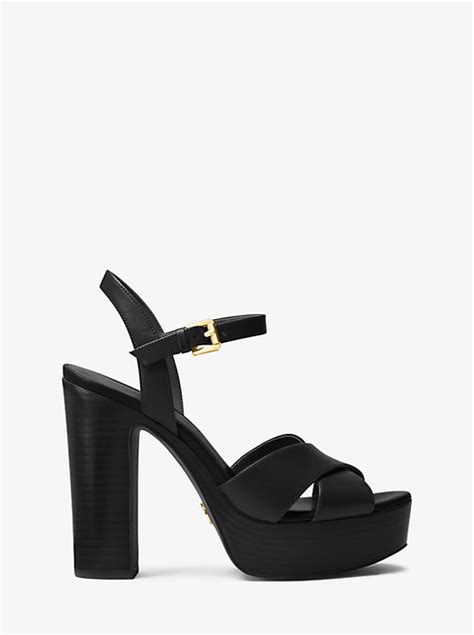 michael kors sia leather platform sandal